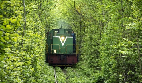 Railway in the Tunnel of Love in Klevan