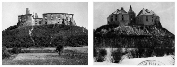 Olesko Castle in 1960 and 1963. Photos before and after restoration works