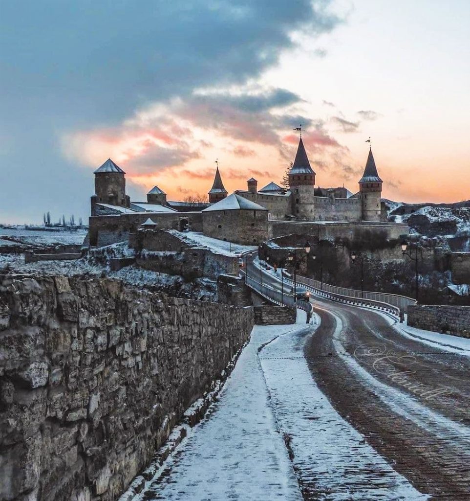 Kışın Kamianets'-Podilskyi Kalesi
