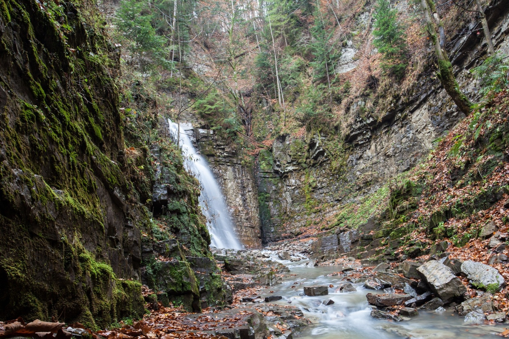 Manyavsky waterfall is one of the highest in Ukraine
