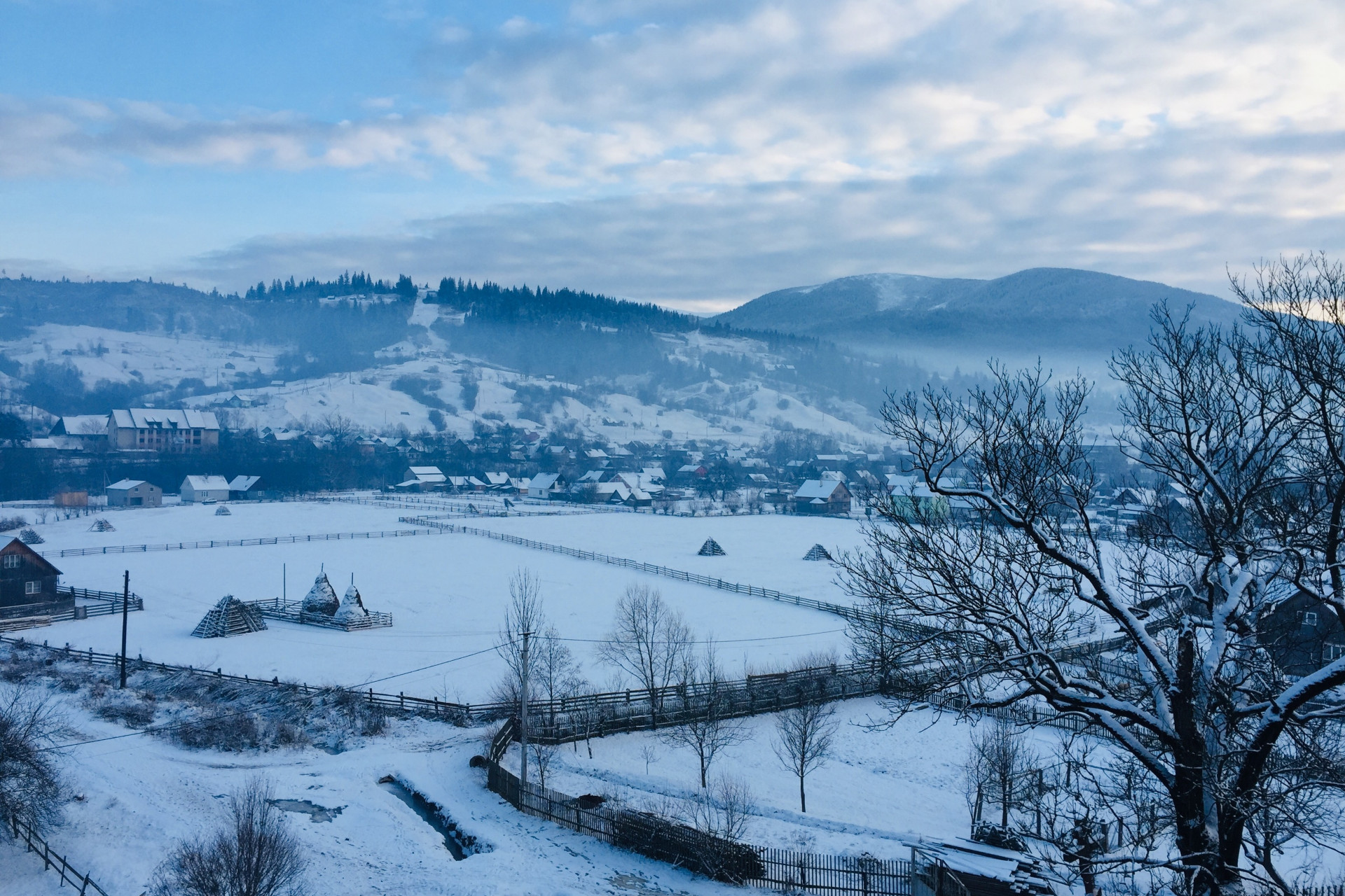 Зимова панорама с. Ясіня